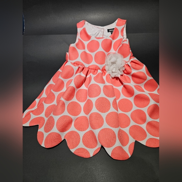 Zenzi Other - Zenzi Coral Polka-dot Petal Dress